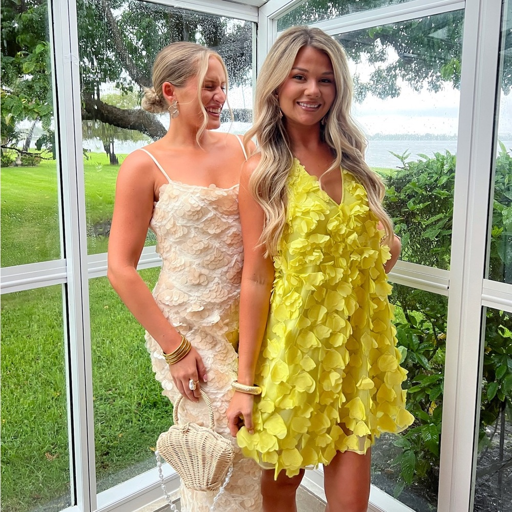 Maeve Yellow Ruffle Petal Dress